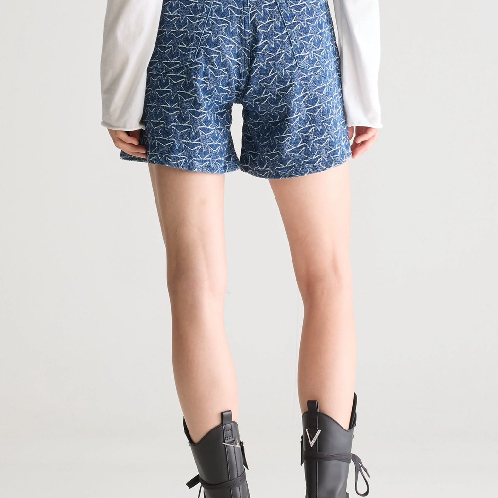 Bellerose Pactol Wide Denim Shorts "Star Rinse" Pattern Sizes 28 And 29 Brand Ne — image 4 of 8